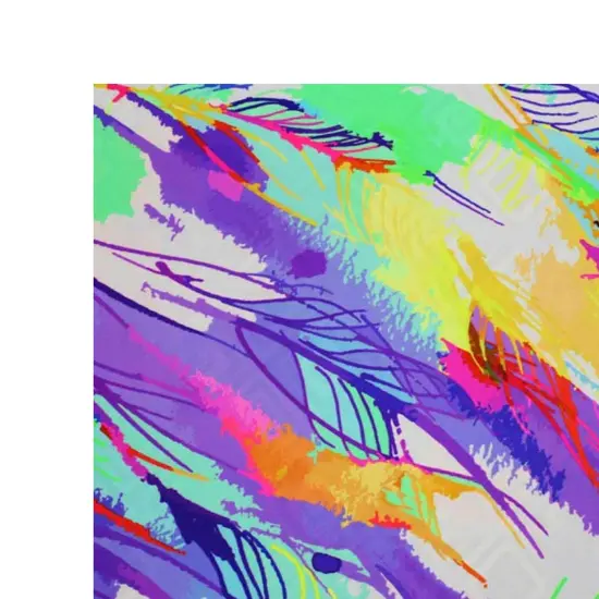 Multi Feather Neon Printed Spandex {4}