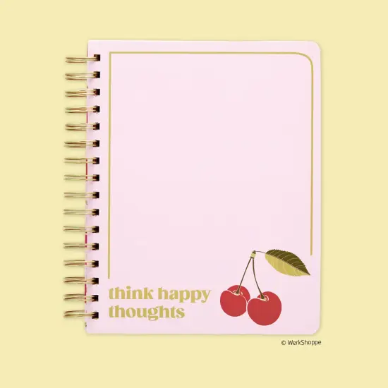 Cherry Hearts Spiral Notebook, Hardcover Journal {1}