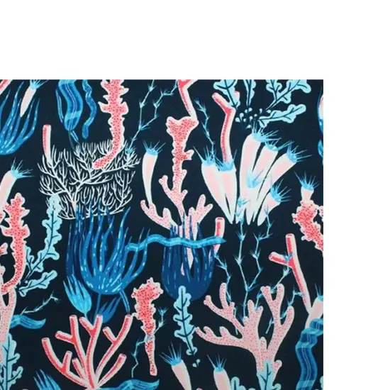 Coral Reef on Navy Printed Spandex {6}