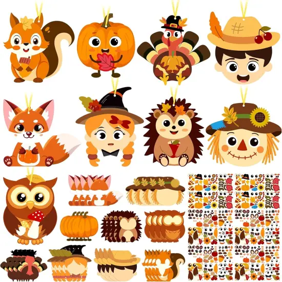 36Pcs Fall Animal Ornament Crafts Kits {1}