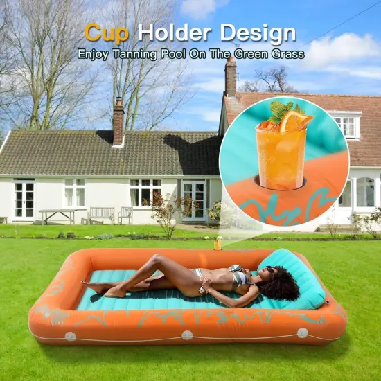 Stylish Inflatable Pool Float for Your Summer Getaway | Orange {4}