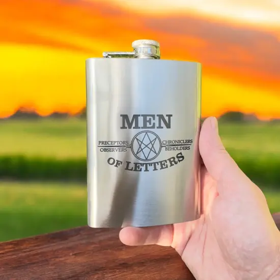 8oz Men of Letters Stainless Steel Flask {2}