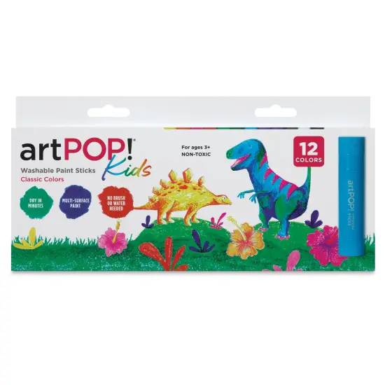 artPOP! Kids Washable Tempera Paint Sticks, Set of 12 Classic Colors, Twistable Solid Tempera Paint for Kids, Quick Drying, Non-Toxic, Mess Free, Multi-Surface Poster Paint {3}