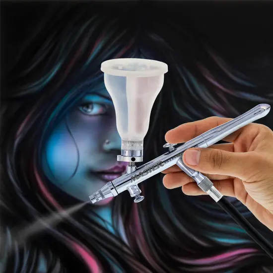 Master Hi-Flow G30 All-Purpose Precision Dual-Action Gravity Feed Airbrush with 0.5 mm Tip & 4 Chamber Cup {6}