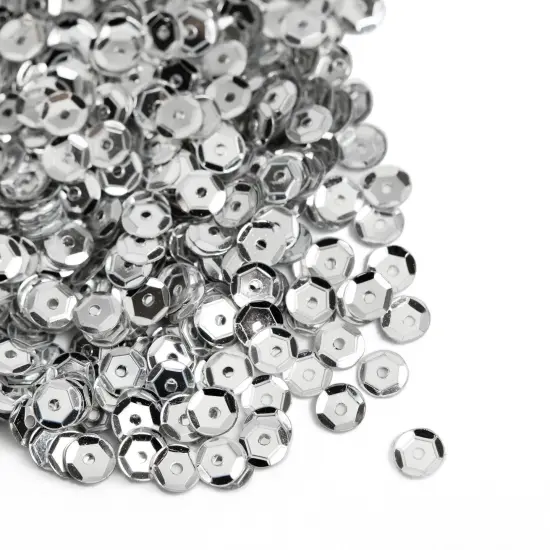 CousinDIY Cupped Sequins-Silver, 5mm 800/Pkg {7}
