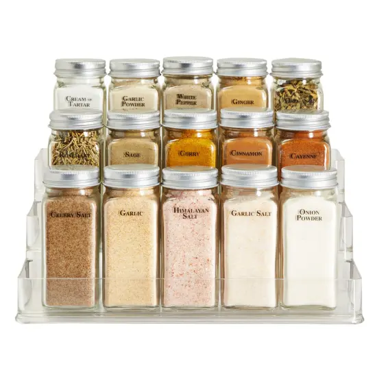 Talented Kitchen 125-Pack Spice Labels Stickers, Clear Spice Jar Labels Preprinted for Seasoning Herbs, Kitchen Spice Rack Organization, Water Resistant (Black) {5}