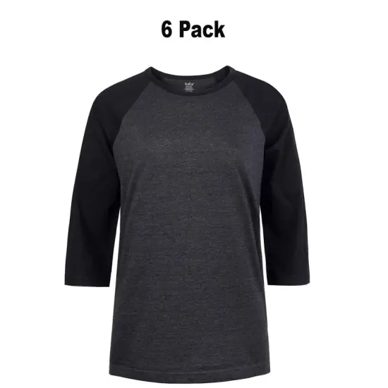 Sofra Ladies Baseball Tee Pack Of 6 Easy To Style {1}