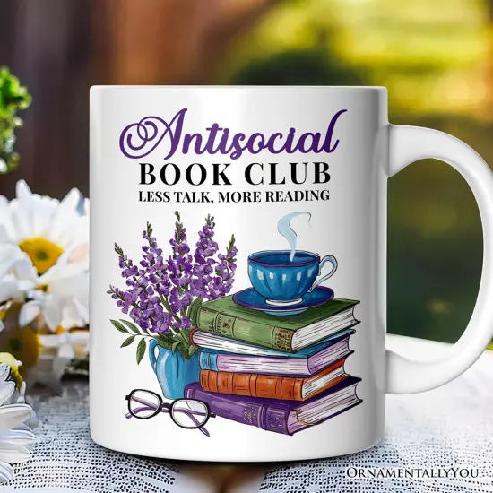 Lavender Antisocial Book Club Mug Gift {2}