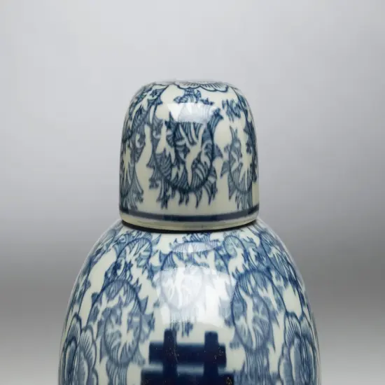 AA Importing 59765 Antiqued Pale Green And Blue Jar With Lid {4}