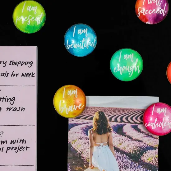 9-Piece Motivational Magnets for Fridge/ Locker/ Bulletin Board, Bright Positive Refrigerator Magnet Multicolor {3}