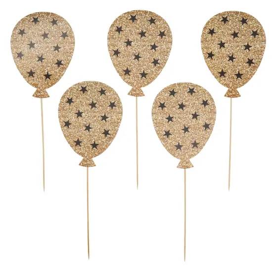 30 Pieces 40th Birthday Decorations, Black and Gold Centerpiece Stick Table Toppers, 4 Designs for Party Supplies {6}