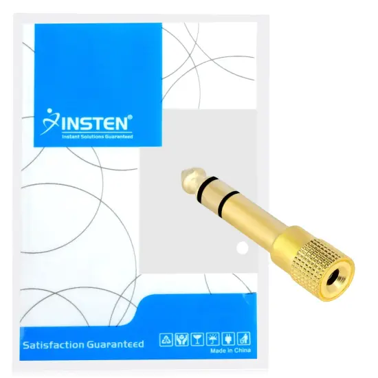 Insten 1 / 4 Audio to 1 / 8 Audio M / F Adapter (1/4" M to 1/8" 3.5mm F) Gold {4}