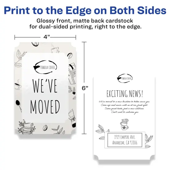 Avery 4" x 6" Rectangle Scalloped, Glossy White Postcards {6}