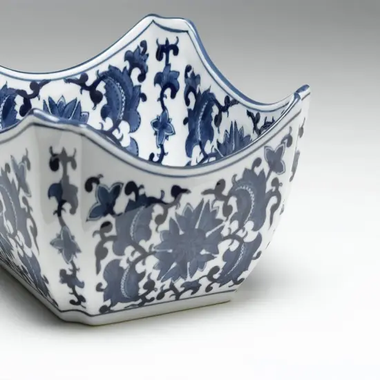 AA Importing 59710 Square Blue And White Bowl {3}
