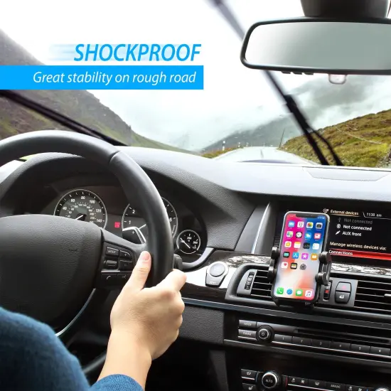 Air Vent Car Mount Cell Phone Holder by Insten (Width to 4.3") for Smartphone Cellphone GPS Universal for Samsung Galaxy S9 S9+ S8 Plus S7 S6 Sony Xperia XZ2 XZ Premium Huawei Ascend XT2 XT Sensa lte Black {4}