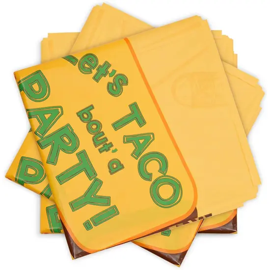 3 Pack Mexican Fiesta Tablecloth Plastic Table Cloth Cover Rectangular, Let&rsquo;s Taco Bout A Party Supplies Decor Decorations, 54 x 108 in. Yellow {6}