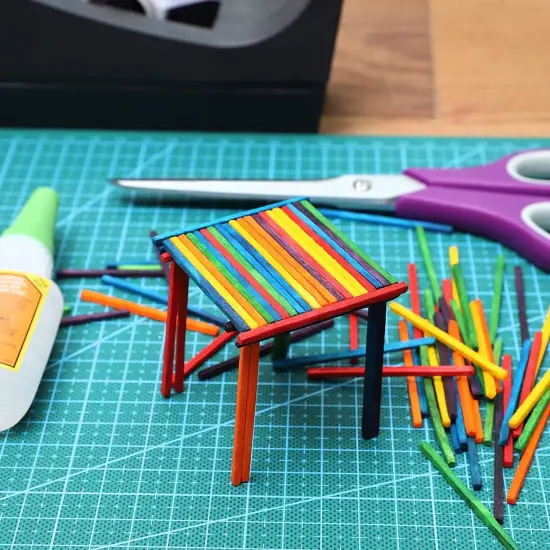 Mini Rainbow Popsicle Sticks for Crafts, 6 Colors (2000 Count) Multicolor {3}