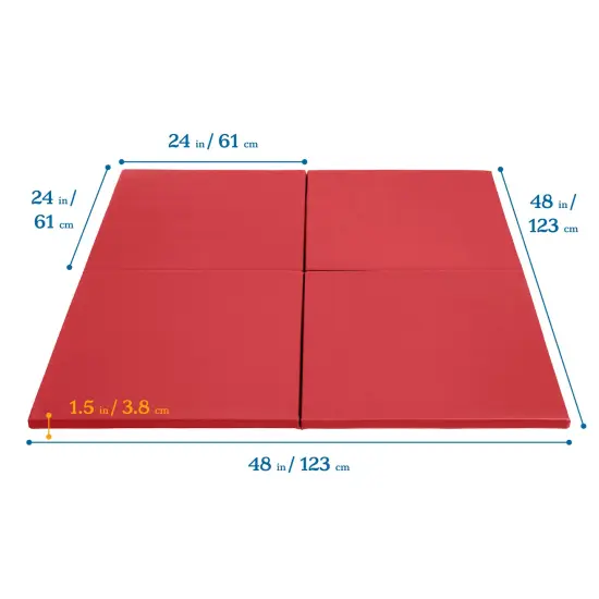 Play Patch Activity Mat Squares, Modular Playmat, 4-Pack Red {2}