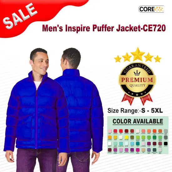 CORE365® Men's Inspire Puffer Jacket with Water Repellent Insulation BLACK {2}