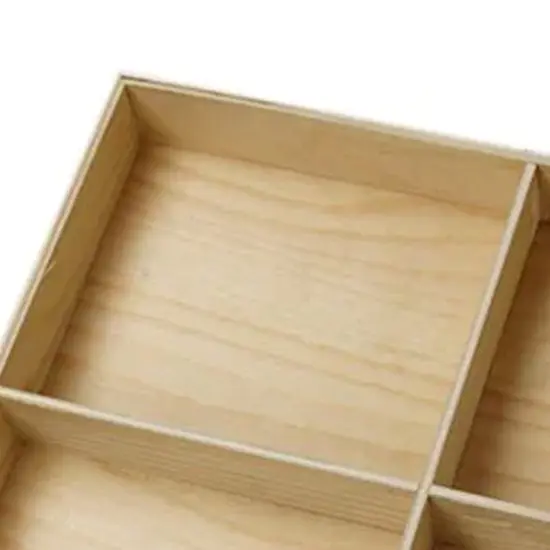 Rustic Pine Wood 4 Section Storage Trays 13 1/8" x 11 3/8" x 1 1/2" 6 Each {4}