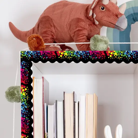 Wrapables 60 Feet Bulletin Board Borders, Adhesive Decorative Trim Stickers, Shapes {6}