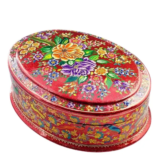Oriental Flowers Wooden Jewelry Box {1}