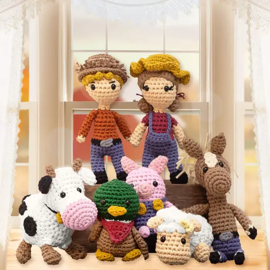 Hearth & Harbor Amigurumi Crochet Kit for Beginners Dottie the Farmer {7}