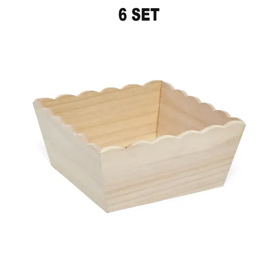 Natural Pine Wood 9 Section Tray with Clear Sliding Top 7" x 5 3/4" x 1 3/8" 6 Each {1}