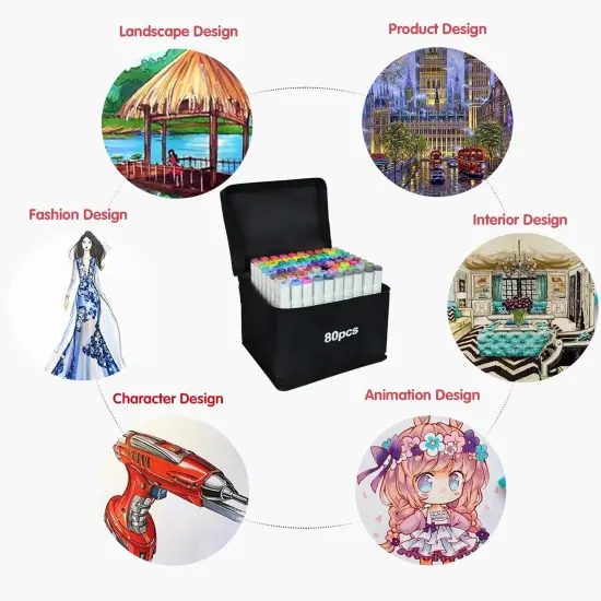 80 Colors Art Markers Pens Set with App {4}