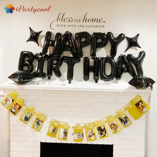 Black Premium Mylar Foil Letter Number(black) {5}