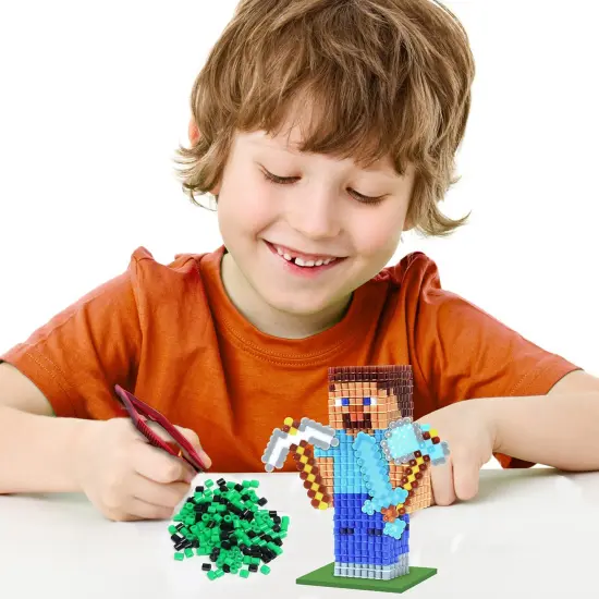 Tara Toy: 3D Pixel Creations - Minecraft - 2500 Beads Kit, DIY Your Own 3D Character Figure, Design-Fuse-Display, Building Art & Craft Set, Licensed {7}