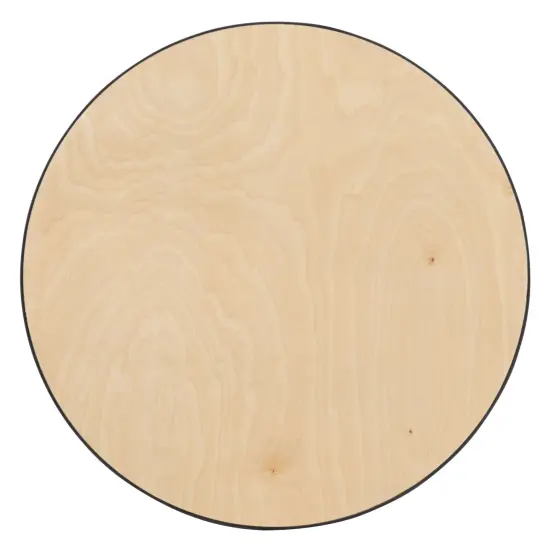 Emma and Oliver 30" Round Wood Cocktail Table with 30" and 42" Columns Natural {6}