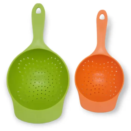 Handy Housewares Colander Set - 2 Piece Nesting Mini Colanders for Berries, Pasta, Veggies - Small Plastic Strainers, Dishwasher Safe {1}