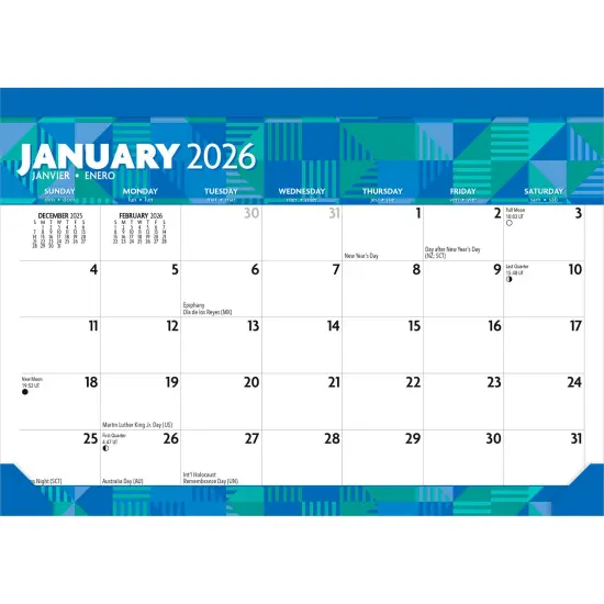 Large Print | 2026 15.5 x 11 Inch Monthly Desk Pad Calendar {1}