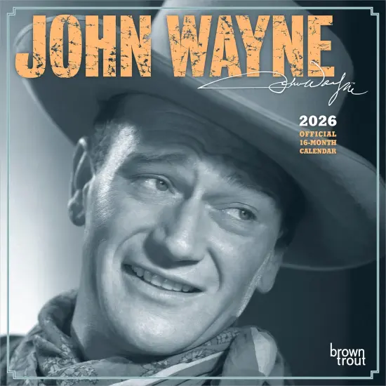 John Wayne OFFICIAL | 2026 7 x 14 Inch (Hanging) Monthly Mini Wall Calendar {1}