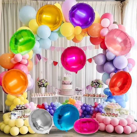 18 Inch Colorful Round Mylar Helium Balloon for Party Decorations {3}