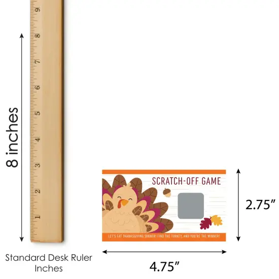 Big Dot of Happiness Fall Turkey Scratchers, Fun Happy Thanksgiving Dinner Party Family-Friendly Activity, Party Game Scratch Off Cards - 22 Count {6}