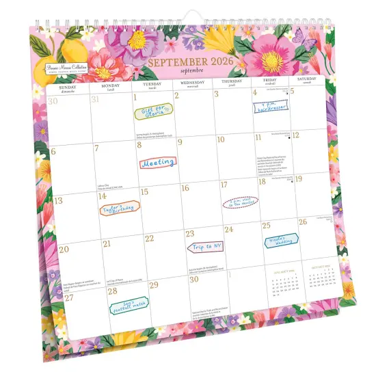 Bonnie Marcus OFFICIAL | 2026 12 x 12 Inch (Hanging) Monthly Square Wire-O Calendar | Sticker Sheet | English/French Bilingual {4}