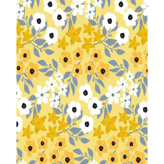 Golden Floral Cotton Fabric | By the Yard | Sewing and Crafting | 44 inches wide {1}