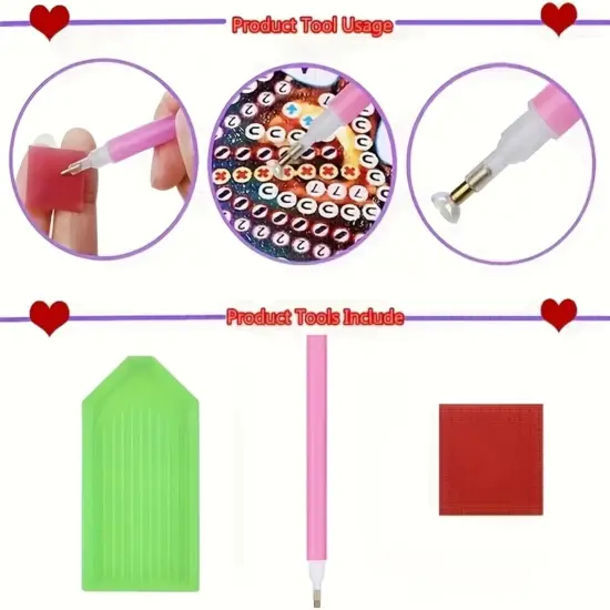 3pcs Flower, Butterfly Diamond Painting Bookmark Kits for Adult {4}