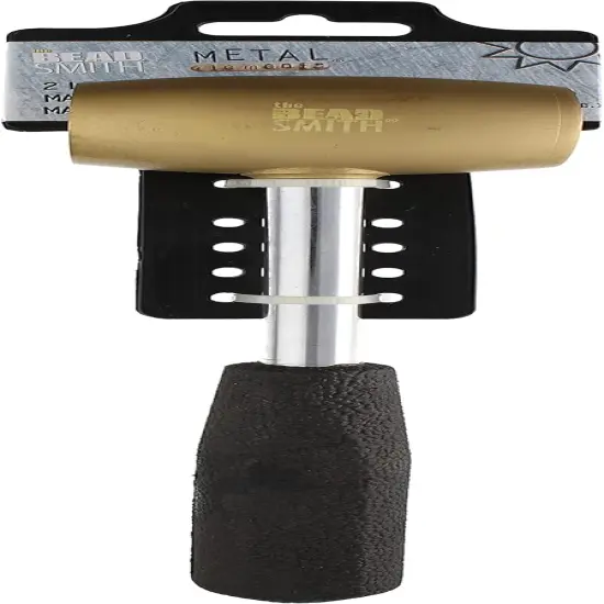 The Beadsmith Brass Head Mallet - Metal Elements - 10 Inches long, 2LB head with a 38mm Face - Brass & Sheet Metal Hammer for Dapping, Chasing & Light Stamping {6}