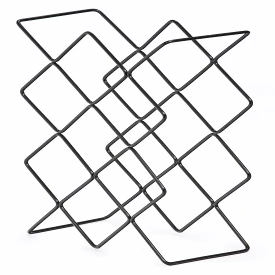 Mango Steam Modern Hexagon 10-Bottle Metal Wine Rack Black {5}