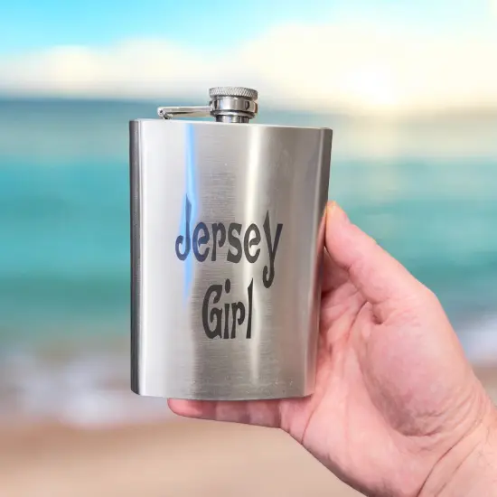 8oz Jersey Girl Stainless Steel Flask {4}