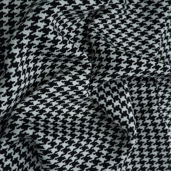 1 Yard Bubble Satin Houndstooth Print Fabric, 58/59&Prime; Wide 97% Polyester, 3% Spandex IVORY {3}