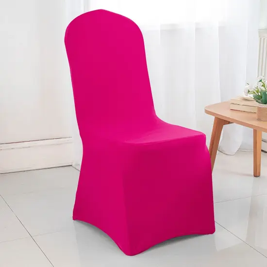 Fuchsia Spandex Banquet Chair Cover with Stretch Fit for Weddings and Events {5}
