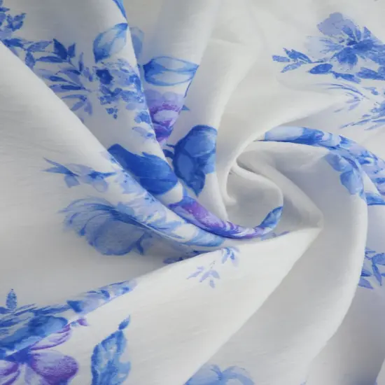 Airflow Floral Print Fabric, Lightweight Viscose Nylon Woven, 57" Wide ORANGE {4}