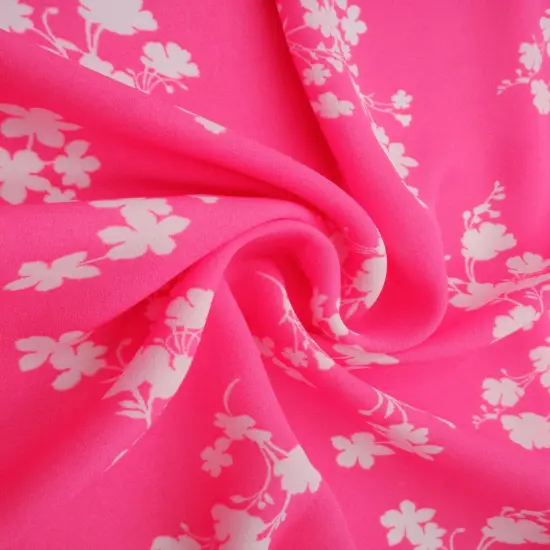 1 Yard Wool Dobby Floral Print Fabric, 58/59&Prime; Wide 100% Polyester NAVY {2}