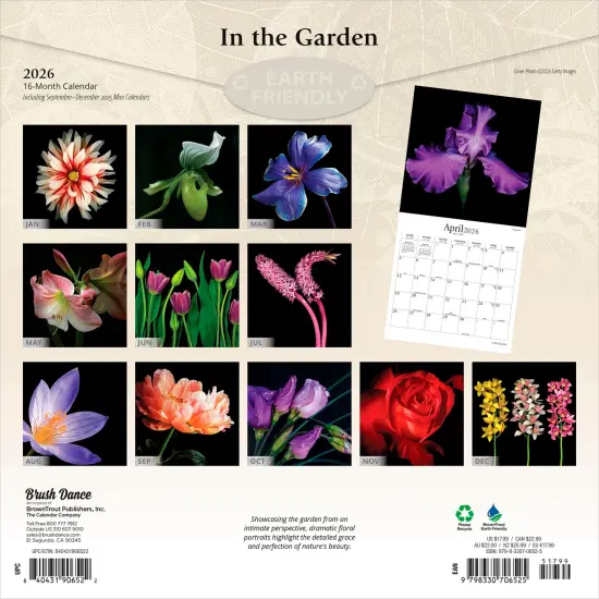 In the Garden | 2026 12 x 24 Inch (Hanging) Monthly Square Wall Calendar | Plastic-Free {2}