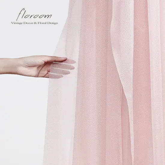 Wedding Arch Draping Fabric 2 Panels 20Ft Dusty Rose Chiffon Fabric Drapes Arbor Drapery Wedding Ceremony Reception Swag Decorations {3}