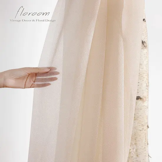 Wedding Arch Draping Fabric 3 Panels 20Ft Chiffon Fabric Drapes Arbor Drapery Wedding Ceremony Reception Swag Decorations (Nude +Cream +White) {3}